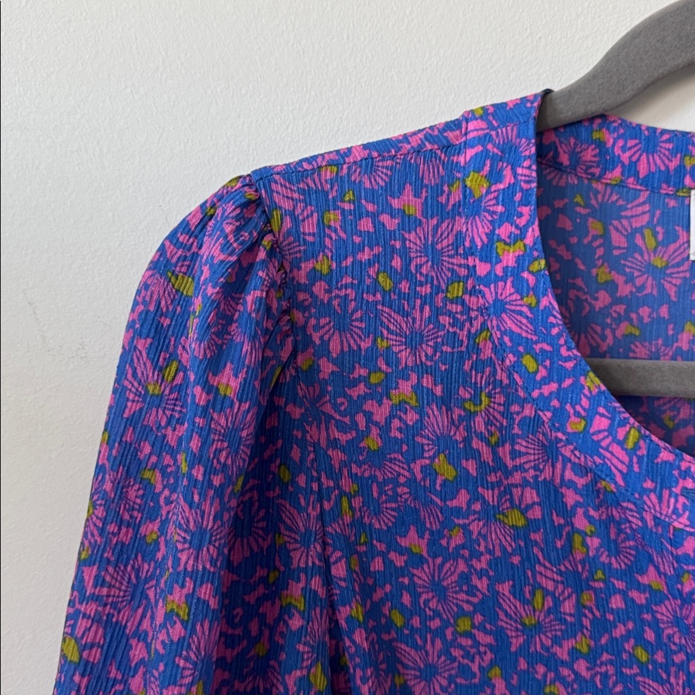 Tanya Taylor Silk Floral Blouse Size 6 - Picture 3 of 8